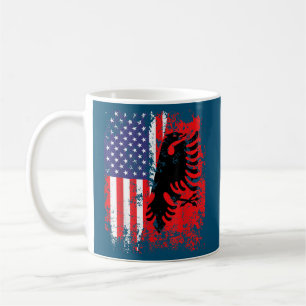 Mug Drapeau albanais américain Patriotique USA Albanie