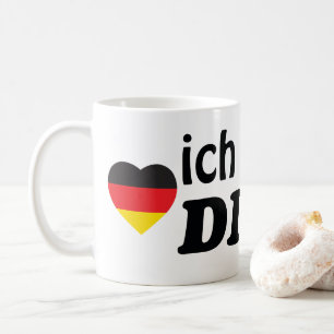 MUG DRAPEAU ALLEMAND DE COEUR DE LA MALADIE DES POINTS