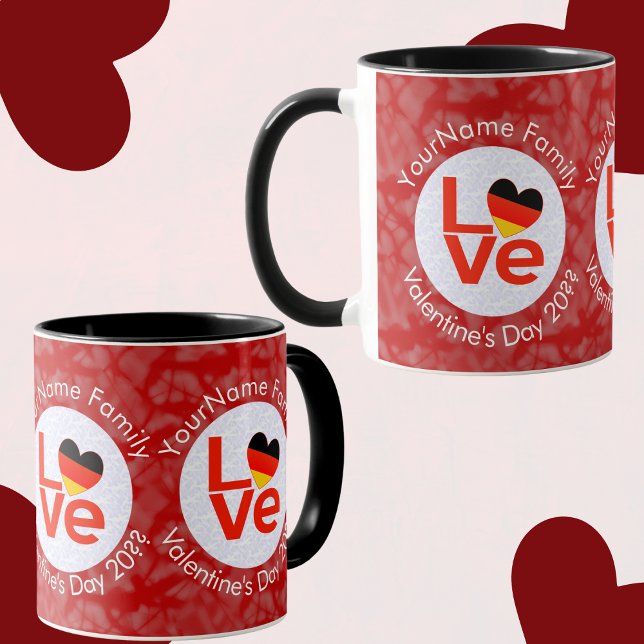 Mug Drapeau allemand Deutsch Rouge AMOUR Cœur (Créateur téléchargé)