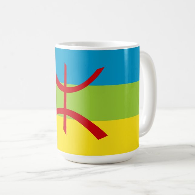 Mug Drapeau Amazigh Drapeau Berber Drapeau Kabyles (Devant droit)