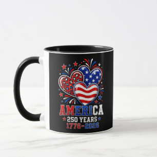 Mug Drapeau américain 250e anniversaire Cœur 250 ans F