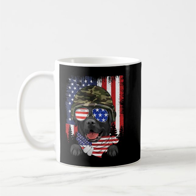 Mug Drapeau américain 4 juillet Black Labrador Vétérin (Gauche)