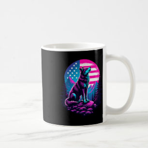 Mug Drapeau américain 4 juillet hurlant loup sous l'US
