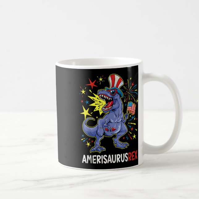 Mug Drapeau américain 4 juillet T Rex Dinosaur Amerisa (Droite)