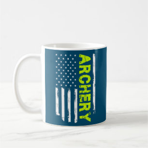 Mug Drapeau américain Arc Chasse à l'arc Cerf Chasseur