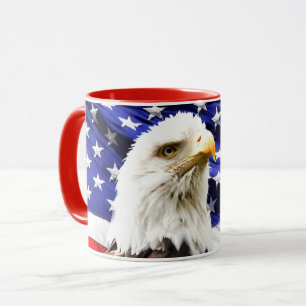 Mug Drapeau américain avec aigle chauve