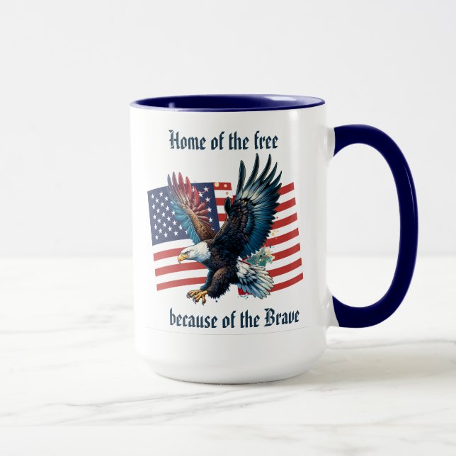 Mug "Drapeau américain avec aigle" personnalisable  (Droite)
