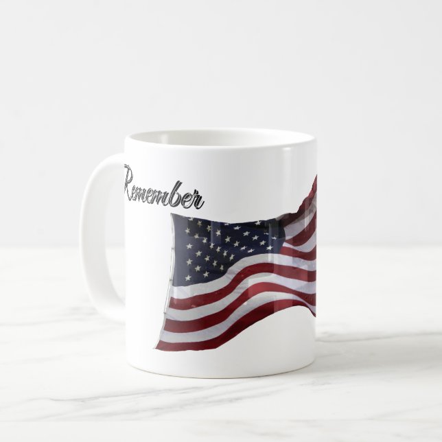 Mug Drapeau américain avec croix - Souvenir (Devant gauche)