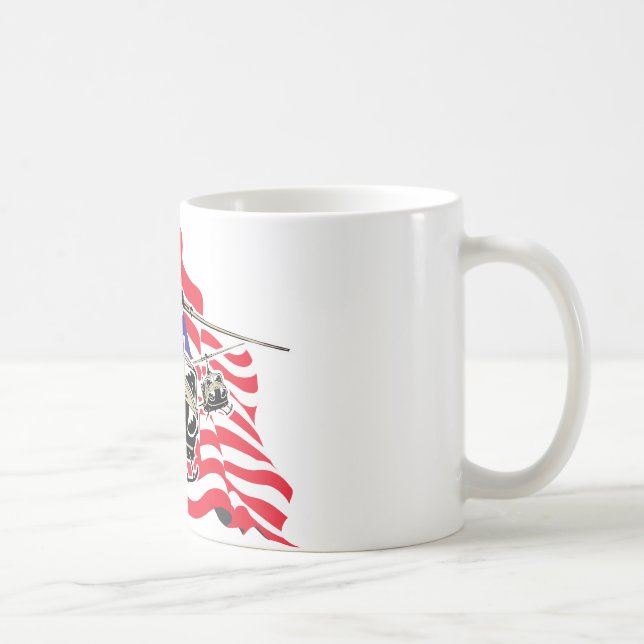 Mug Drapeau américain avec des hélicoptères (Droite)