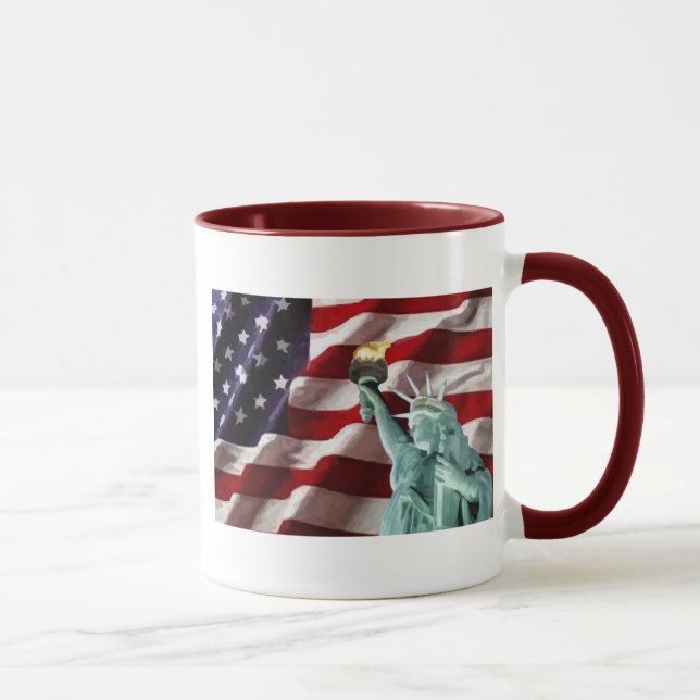 Mug Drapeau américain avec Madame Liberty (Droite)