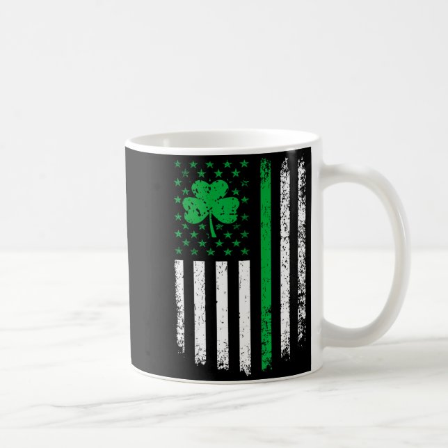 Mug Drapeau américain avec trèfles pour la St Patrick (Droite)