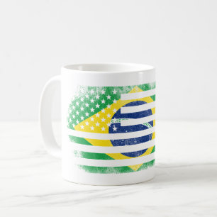 Mug Drapeau américain brésilien Brésil et concept