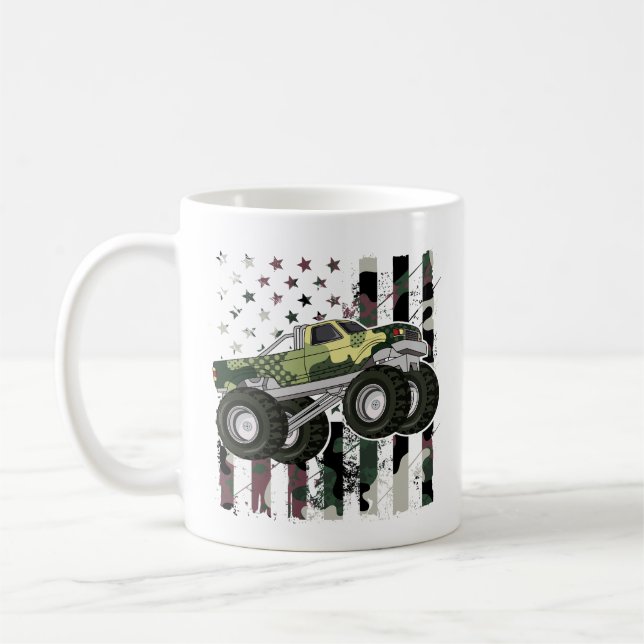 Mug Drapeau américain Camion Monster Retro (Gauche)