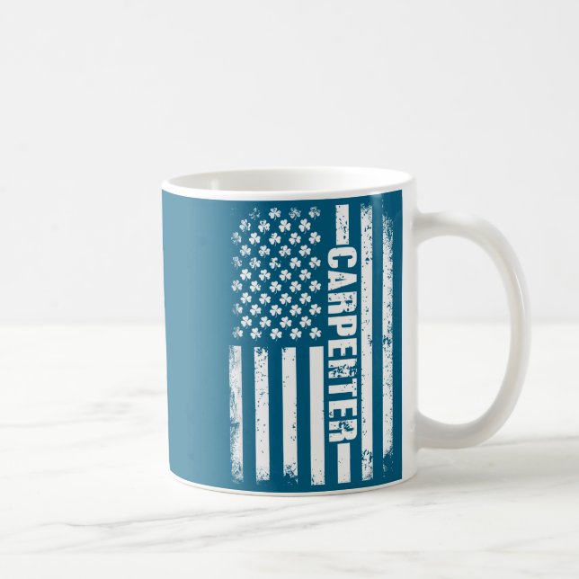 Mug Drapeau américain charpentier St-Patrick trèfle (Droite)