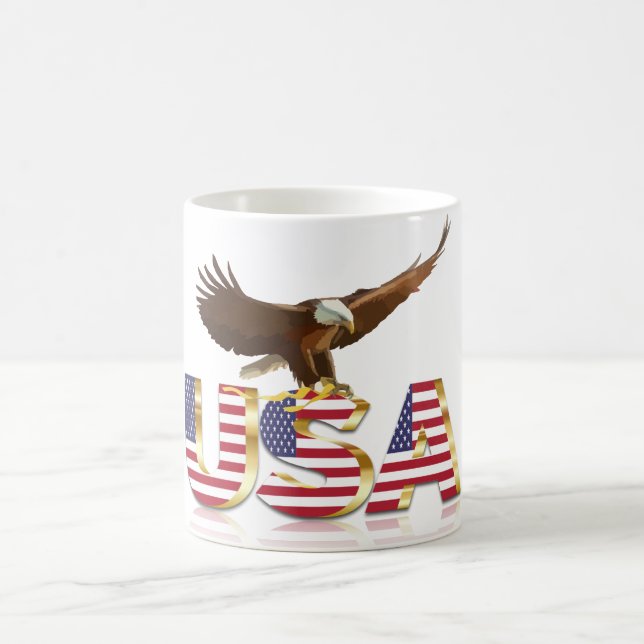 Mug Drapeau américain d'aigle (Centre)