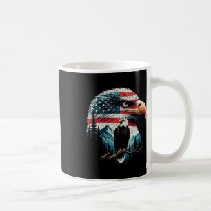 Mug Drapeau Américain D'Aigle Bald Pour 4 juillet Blan