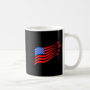 Mug Drapeau américain d'avion patriotique minimal Usa