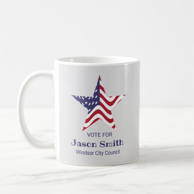 Mug Drapeau américain de café personnalisé étoile patr (Gauche)