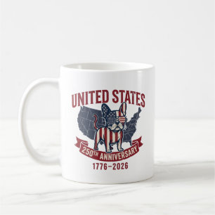 Mug Drapeau américain de chien patriotique 250e annive