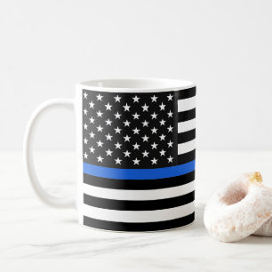Mug Drapeau américain de la ligne bleue mince