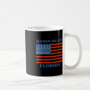 Mug Drapeau américain de pêche vintage Jensen Beach Fl