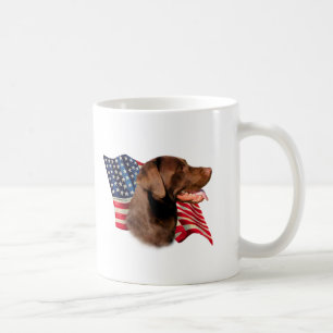 Mug Drapeau américain de récupération de chocolat Labr