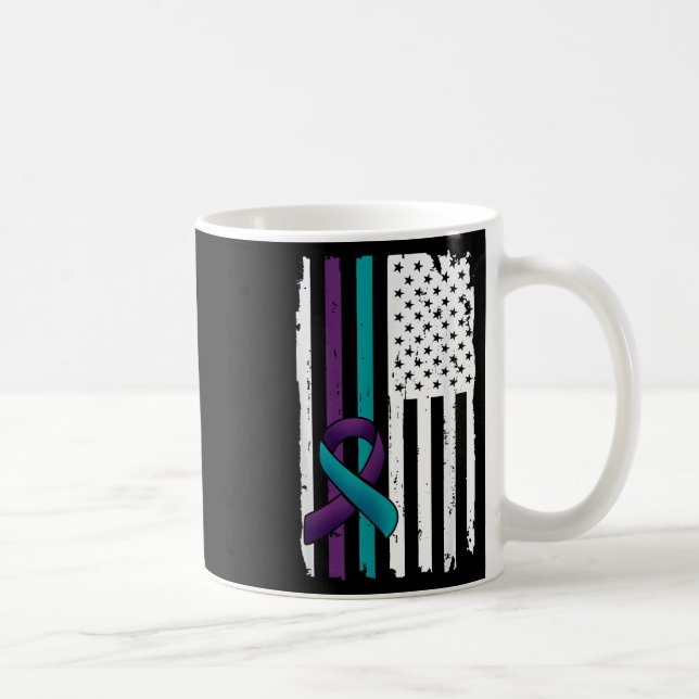 Mug Drapeau américain de sensibilisation à la préventi (Droite)