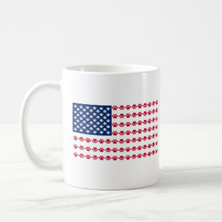 Mug Drapeau américain d'empreinte de patte