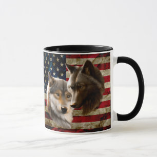 Mug Drapeau américain des loups