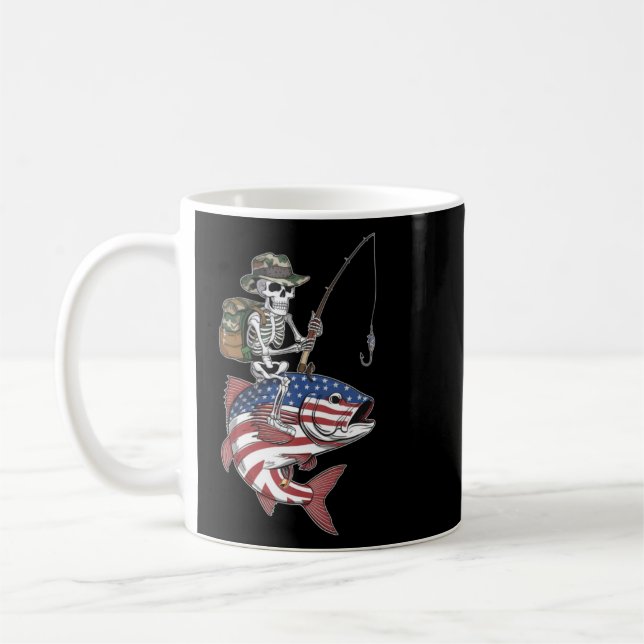 Mug Drapeau américain d'Halloween de Squelette Patriot (Gauche)