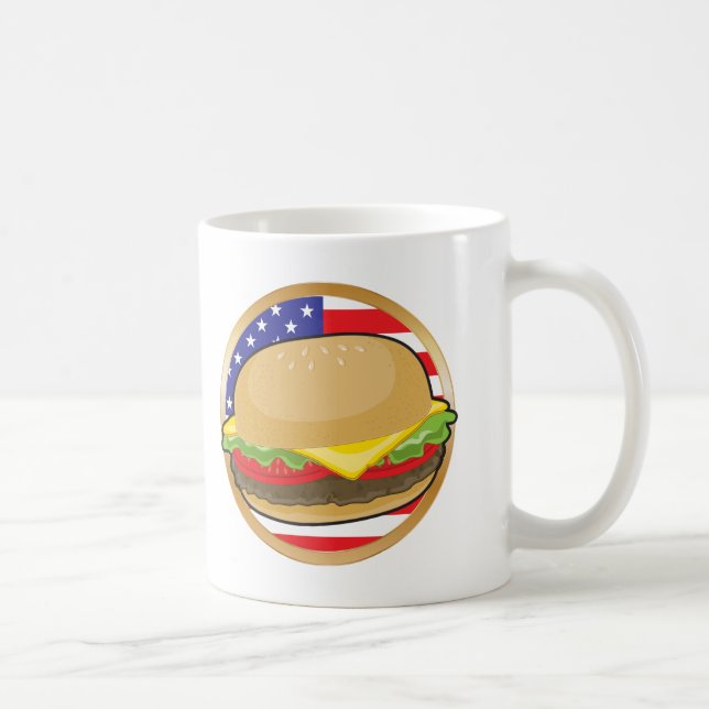 Mug Drapeau américain d'hamburger (Droite)