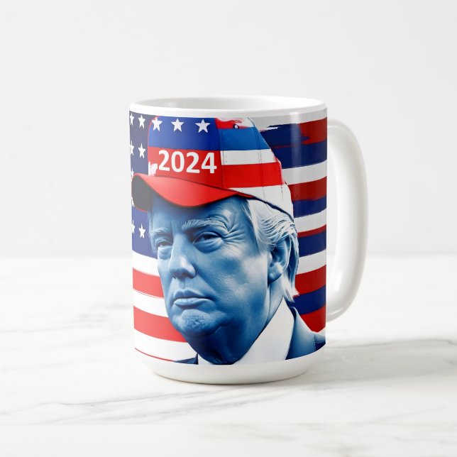 Mug Drapeau américain Donald Trump 2024 (Devant droit)