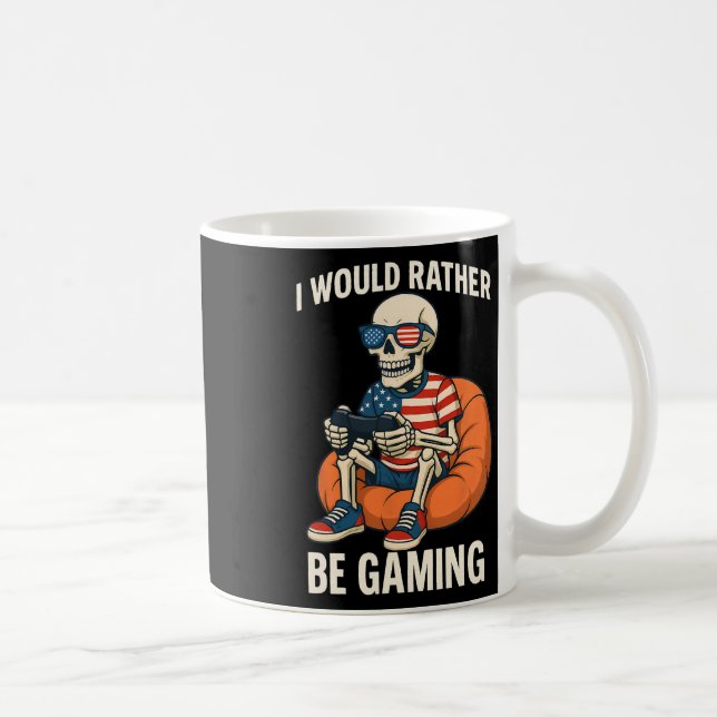 Mug Drapeau américain drôle squelette cool gamer vidéo (Droite)