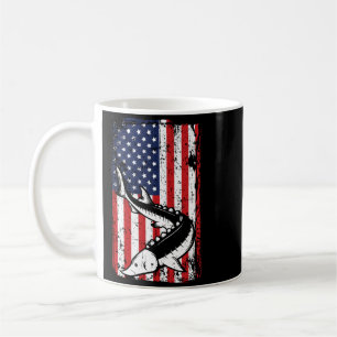 Mug Drapeau américain du 4 juillet Sturgeon Fishing Pa