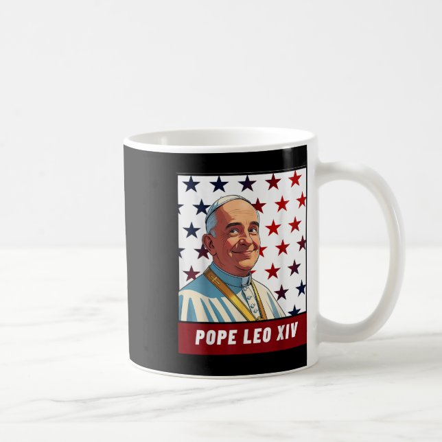 Mug Drapeau américain du nouveau pape Leo Xiv Robert (Droite)