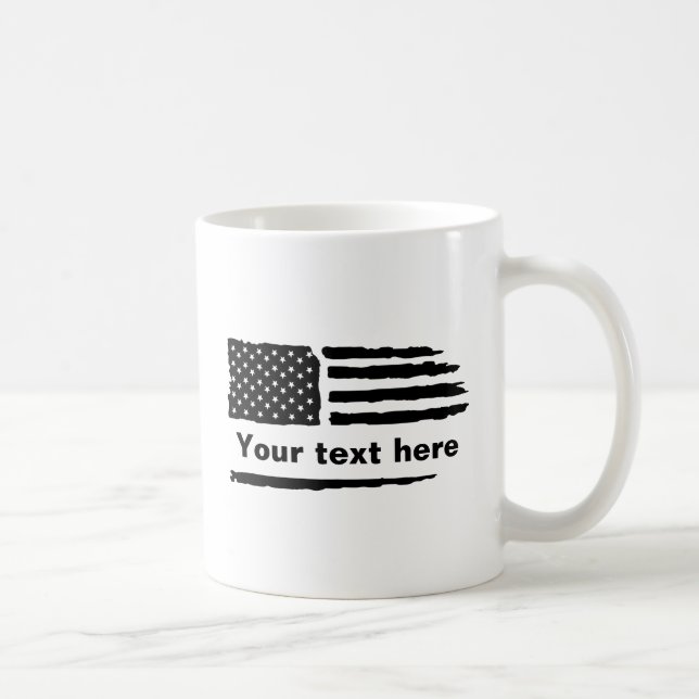 Mug Drapeau américain en détresse - Personnalisé - Per (Droite)