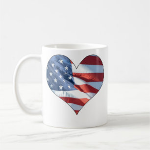 Mug Drapeau américain en forme de coeur patriotique