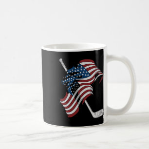 Mug Drapeau américain fait de bâtons de hockey 