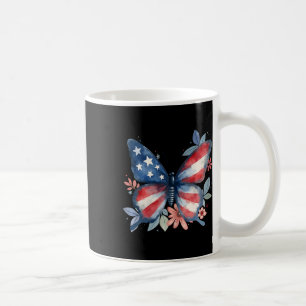 Mug Drapeau Américain Floral Papillon Usa 4 Juillet Fi