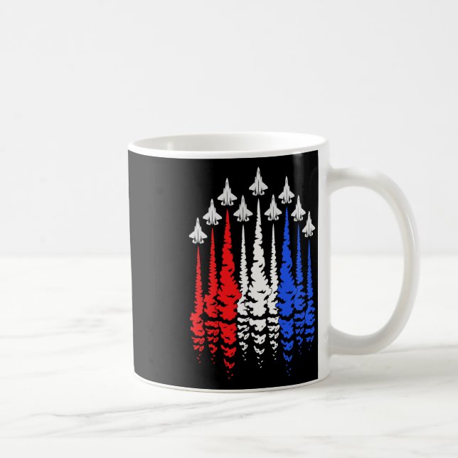 Mug Drapeau américain Jets Patriotique Rouge Blanc Ble (Droite)