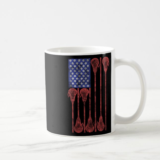 Mug Drapeau américain Lacrosse Stick (Droite)