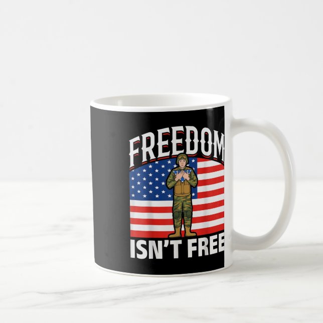 Mug Drapeau américain Liberté Soldat Mem (Droite)