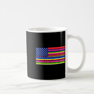 Mug Drapeau américain mexicain serape cinco de mayo po