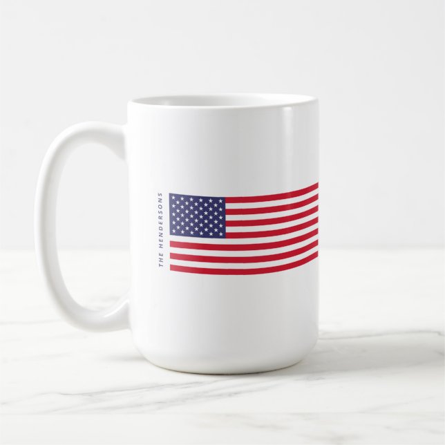 Mug Drapeau américain moderne étoiles 4 juillet (Gauche)