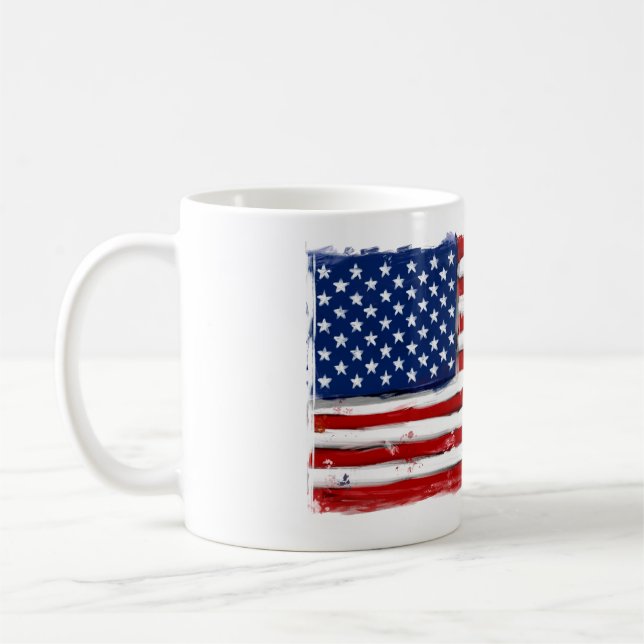 Mug Drapeau américain, mug-art patriotique pour l'armé (Gauche)