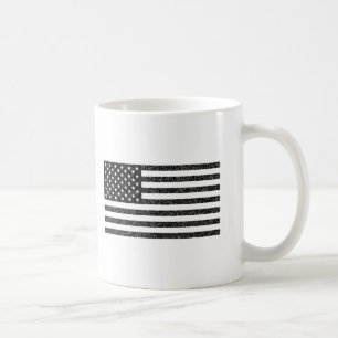 Mug Drapeau américain noir et blanc Vintage rétro