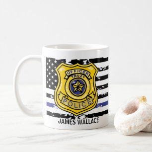 Mug Drapeau américain   Officier de police Gold Shield