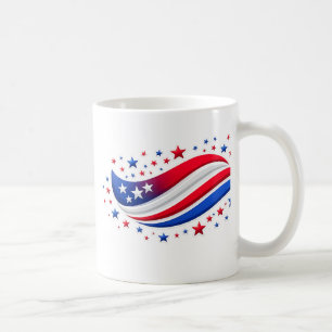 Mug Drapeau américain ondoyant patriotique avec étoile