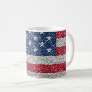 Mug Drapeau Américain Pailleté Patriotique