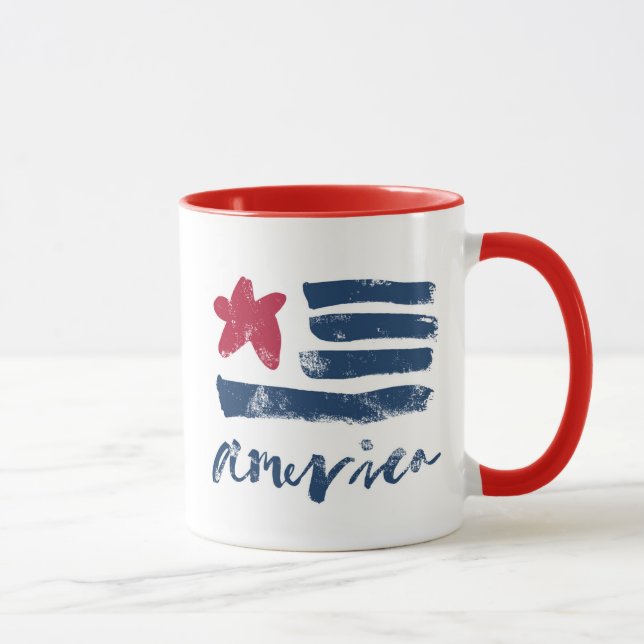 Mug Drapeau américain Paintstrokes (Droite)